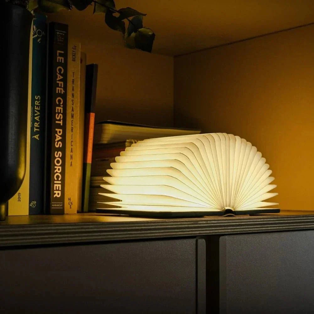 Book Lamp | 360° Folding LED Rechargeable Wooden Nightlight