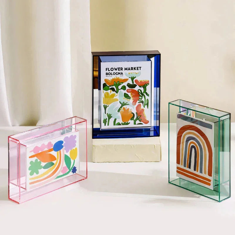 Acrylic Photo Frame with Neon Accent Edge