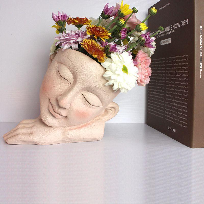 Greek Bust Head Planter Pot