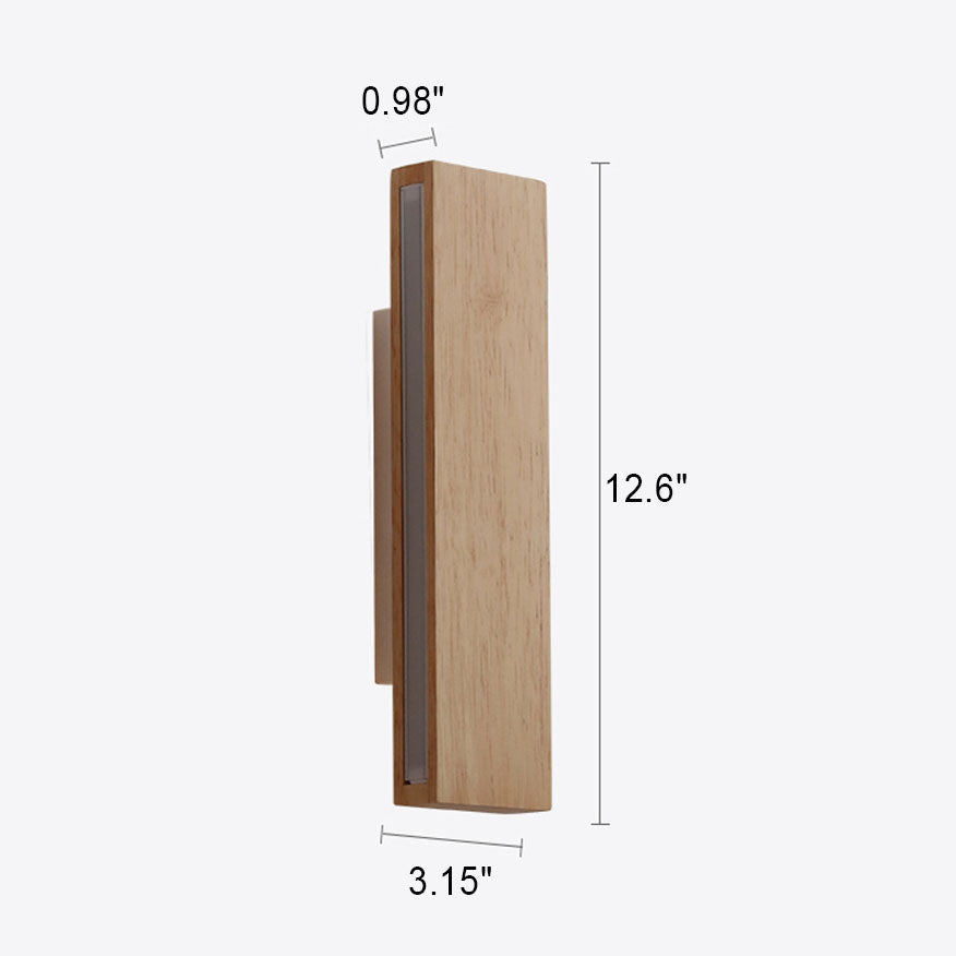 Minimalist Wood Wall Sconce | Rotatable LED Bar