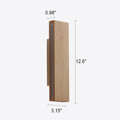 Minimalist Wood Wall Sconce | Rotatable LED Bar
