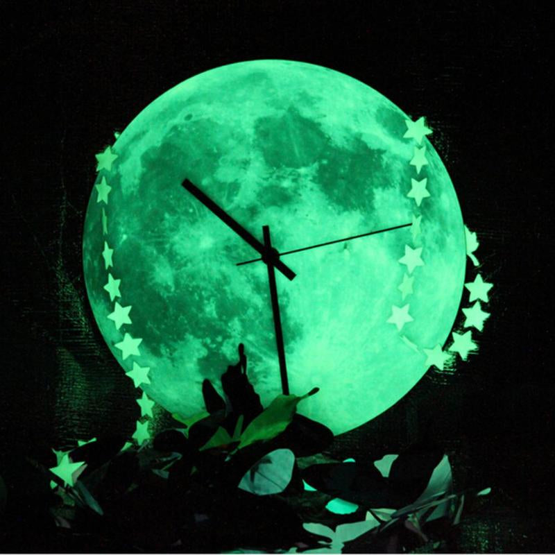 Moon Wall Clock | Glow in the Dark Realistic Lunar Design