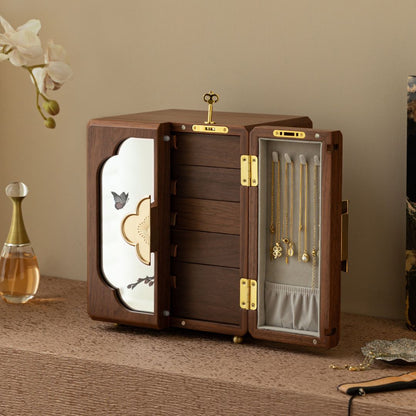 Lockable Wooden Jewelry Storage Cabinet