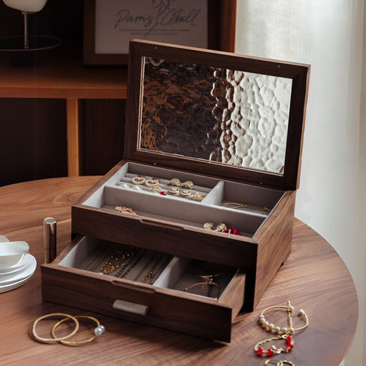 Walnut and Cherry Wood Storage Box