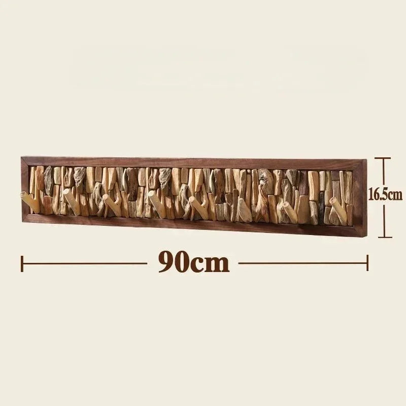Wood Peg Rail Wall Coat Rack