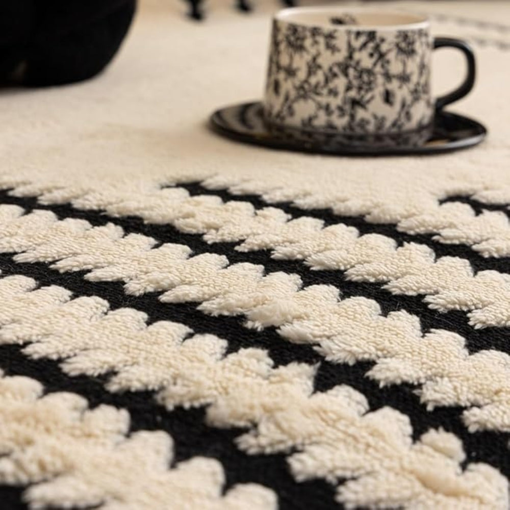 Striped Fringed Couch Cover | Plush Tufted Sofa Bedding