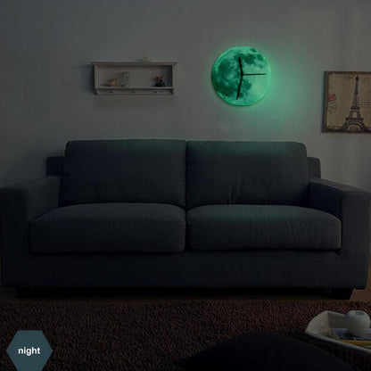 Moon Wall Clock | Glow in the Dark Realistic Lunar Design