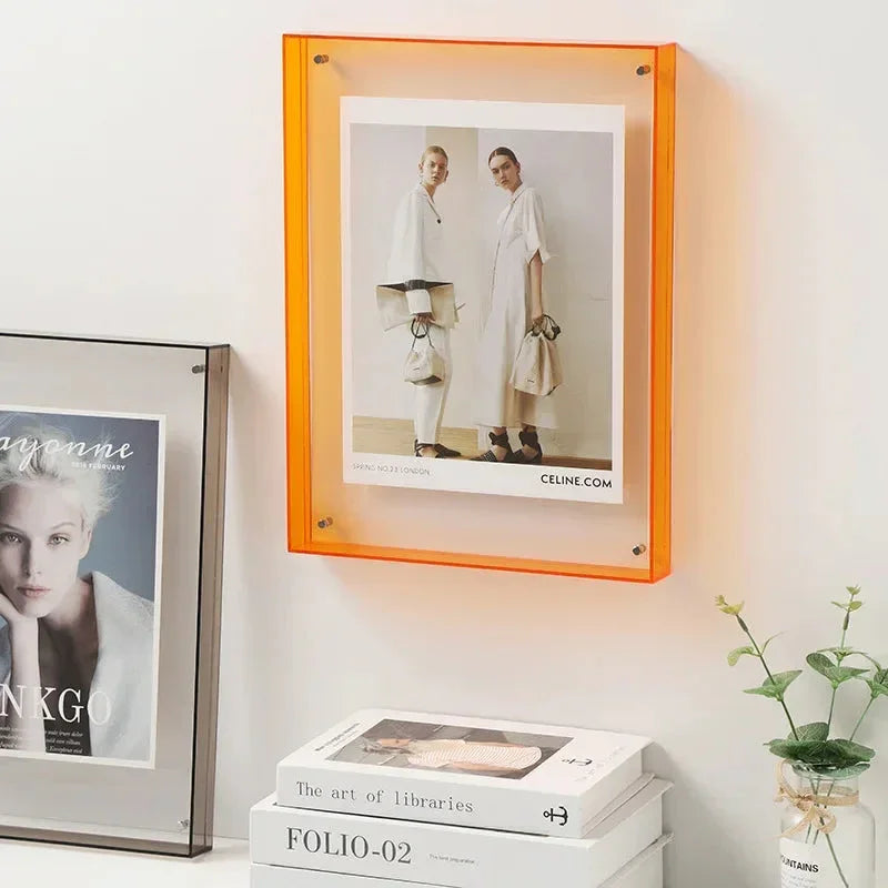 Floating Acrylic Solid Block Photo Frame