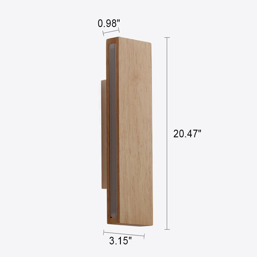 Minimalist Wood Wall Sconce | Rotatable LED Bar