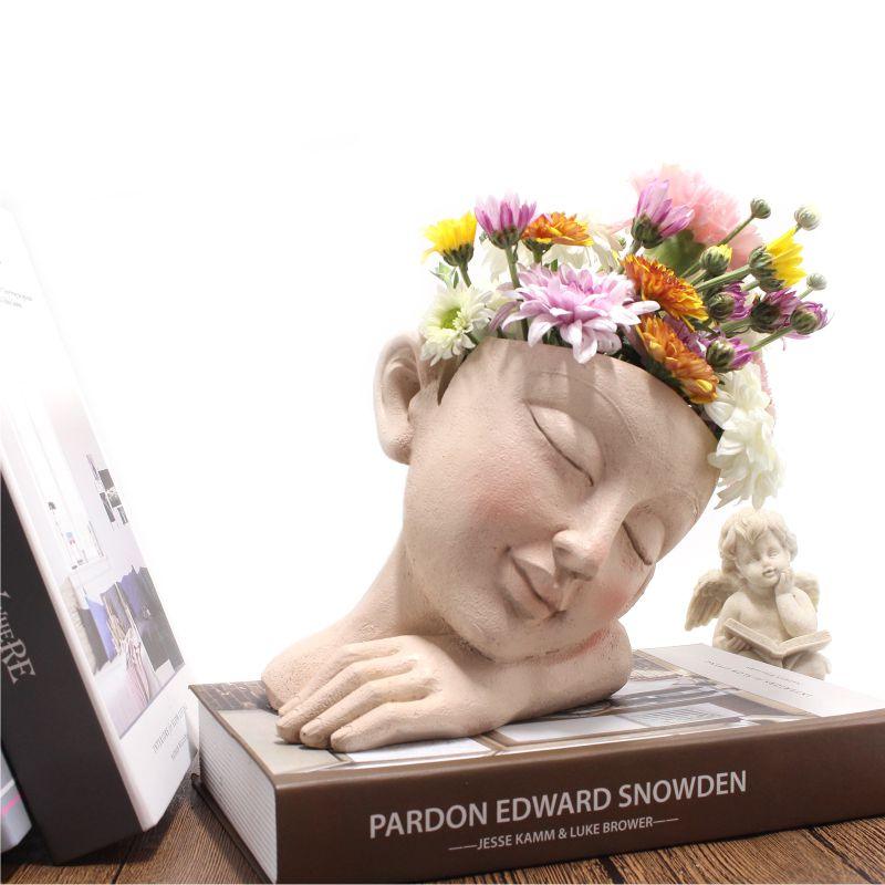 Greek Bust Head Planter Pot