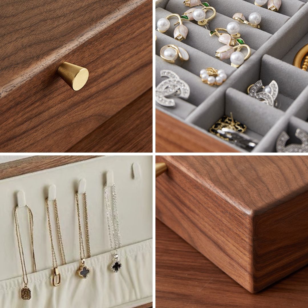 Walnut Jewelry Box with Lift Out Tray