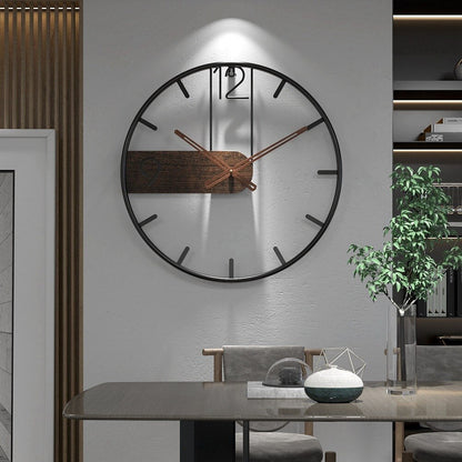 Walnut Wood Wall Clock | Modern Stainless Steel Frame