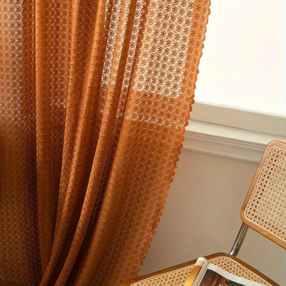 Amber Boho Crochet Curtain Panel