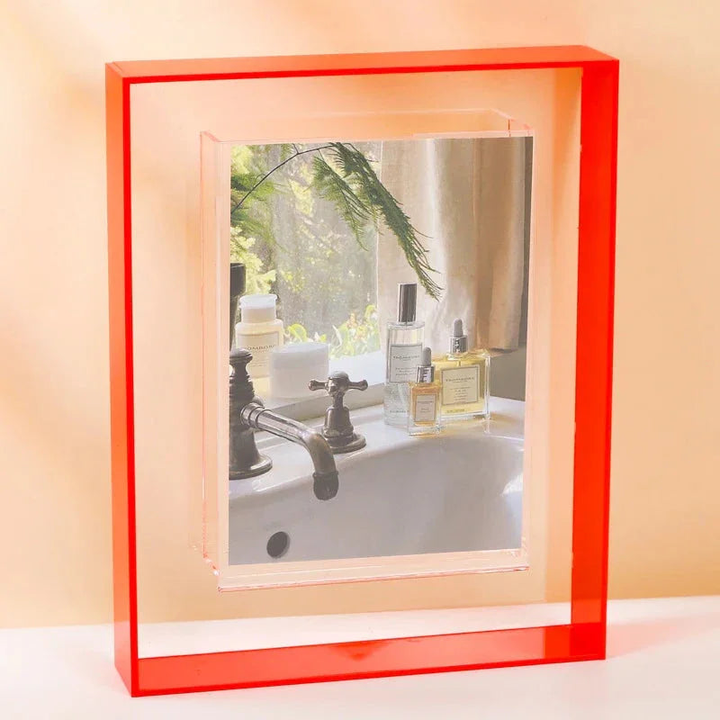 Acrylic Photo Frame with Neon Accent Edge