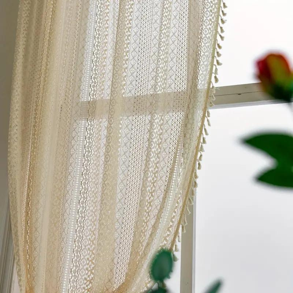 Bohemian Crochet Curtain Panel