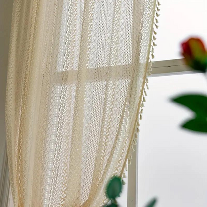 Bohemian Crochet Curtain Panel