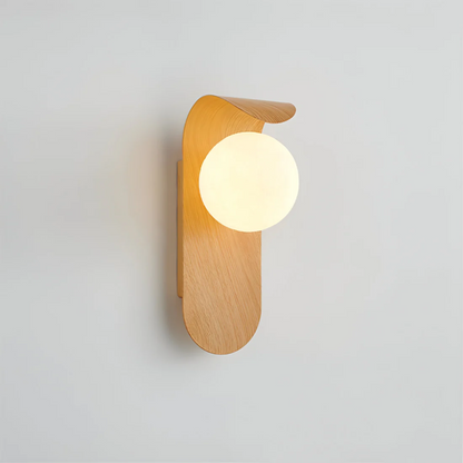 LED Wall Sconce | Scandinavian Minimalist Wooden Bedroom Light