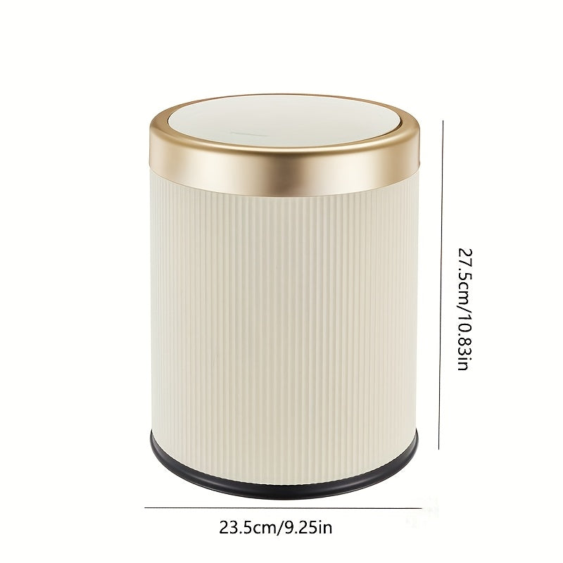Oval Press Top Trash Can with Dual Inner Bucket