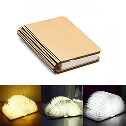 Book Lamp | 360° Folding LED Rechargeable Wooden Nightlight