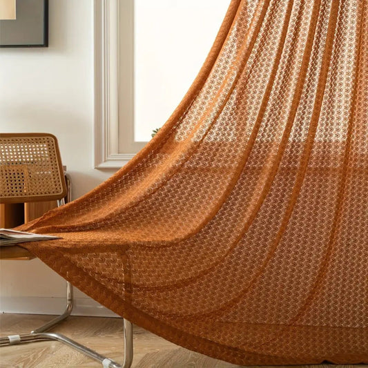 Amber Boho Crochet Curtain Panel