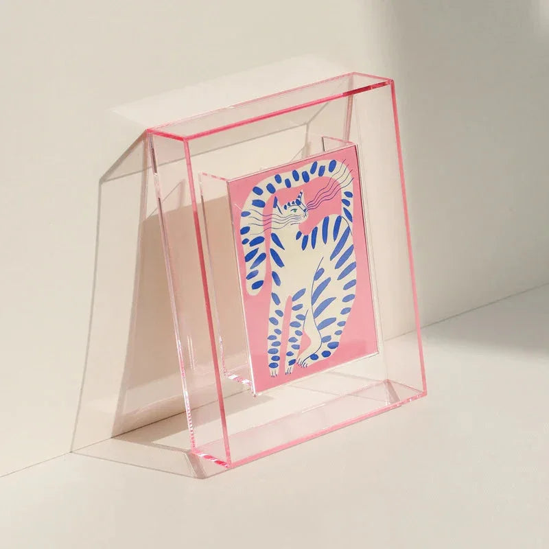 Acrylic Photo Frame with Neon Accent Edge