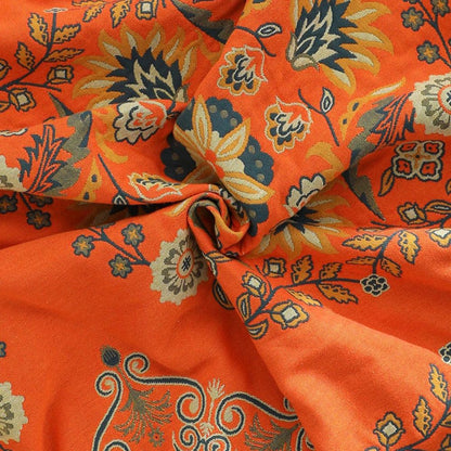 Elegant Floral Throw Blanket | Woven Fringed Edges