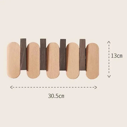 Slatted Wood Wall Coat Rack