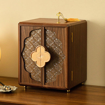 Lockable Wooden Jewelry Storage Cabinet
