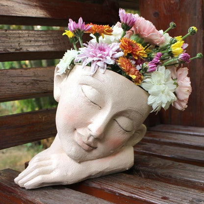 Greek Bust Head Planter Pot