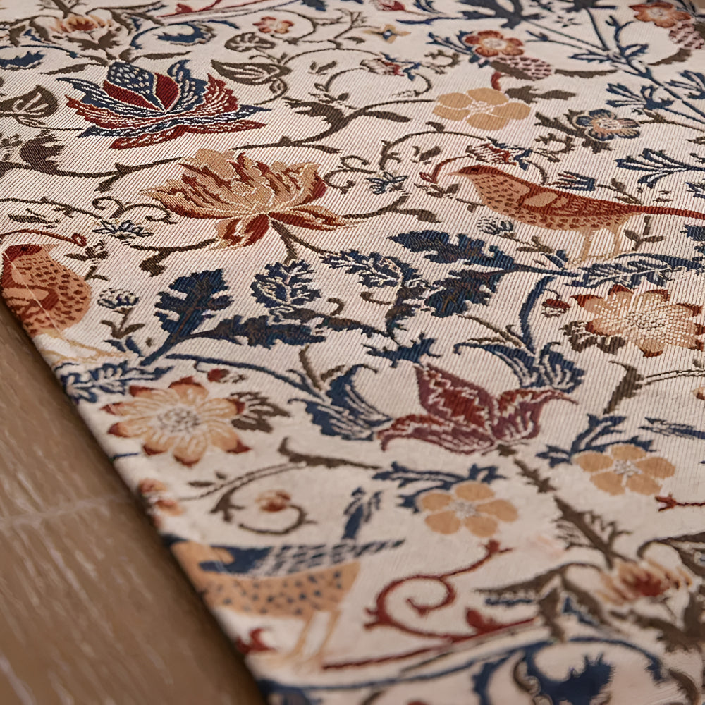 Vintage Floral Table Runner | Bird Pattern