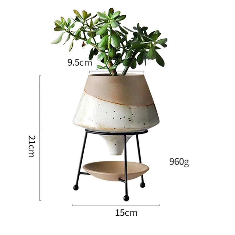 Terracotta Teardrop Planter with Saucer
