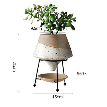 Terracotta Teardrop Planter with Saucer
