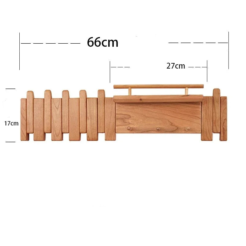 Dark Wood Entryway Wall Coat Rack