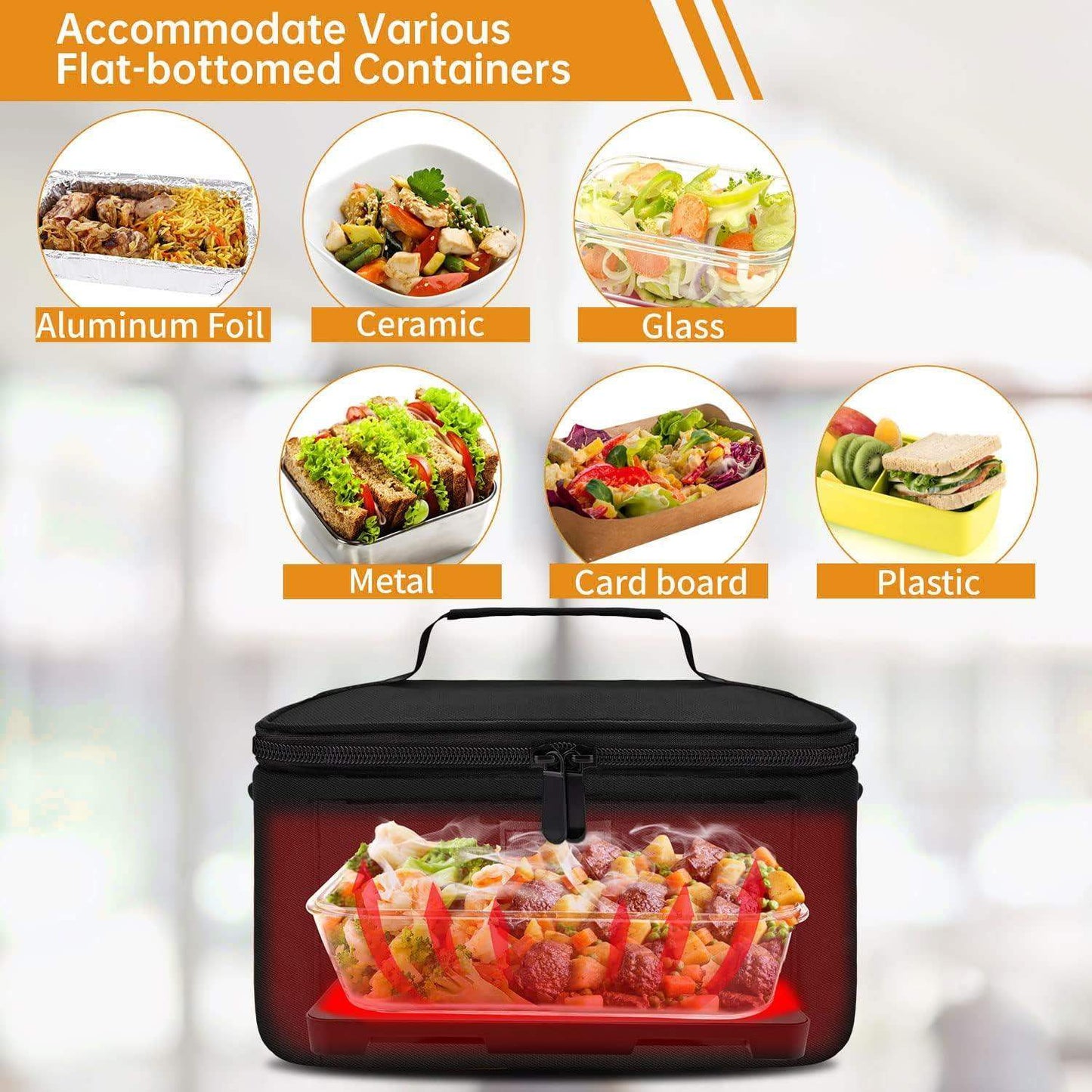 Electric Heated Lunch Bag | Portable Food Warmer Box