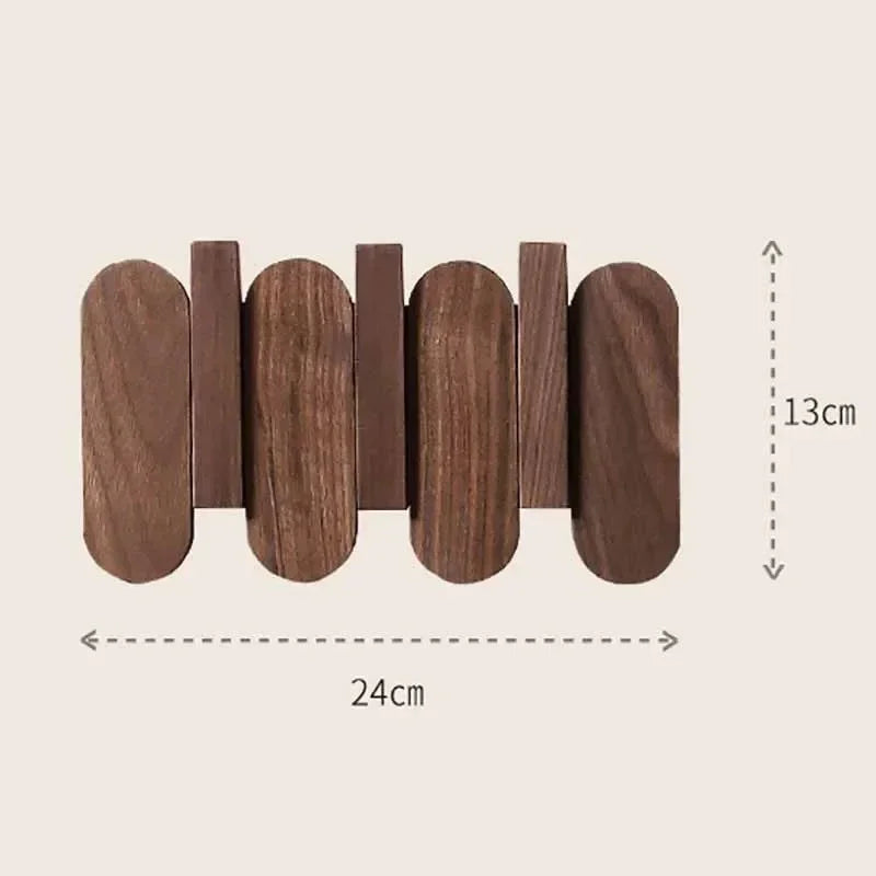 Slatted Wood Wall Coat Rack