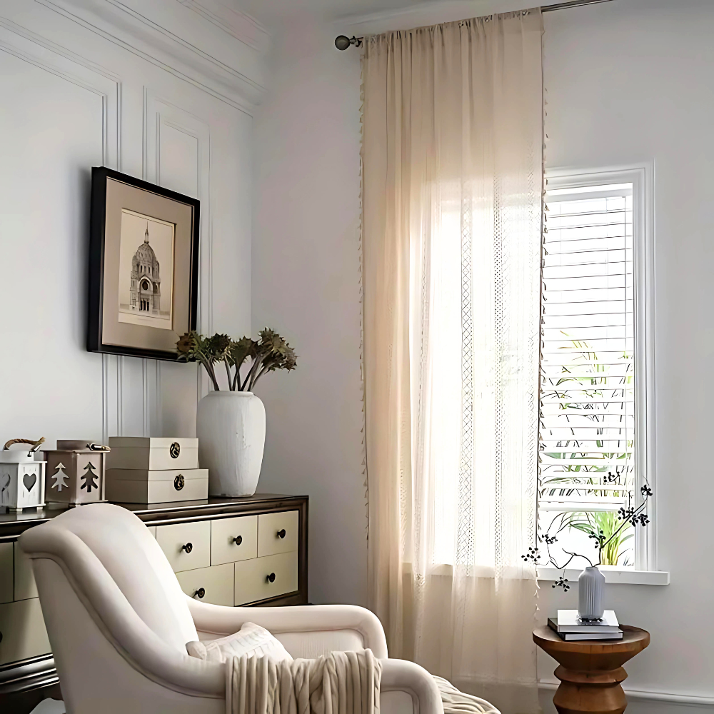 Bohemian Crochet Curtain Panel