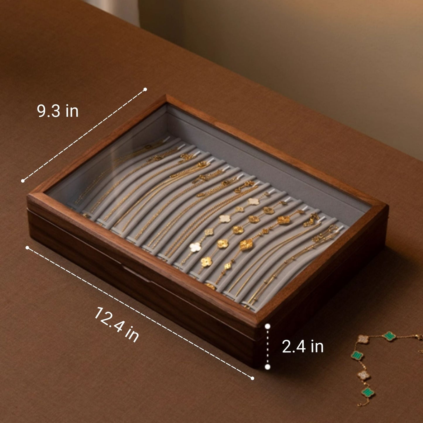 Solid Walnut Necklace Storage Box
