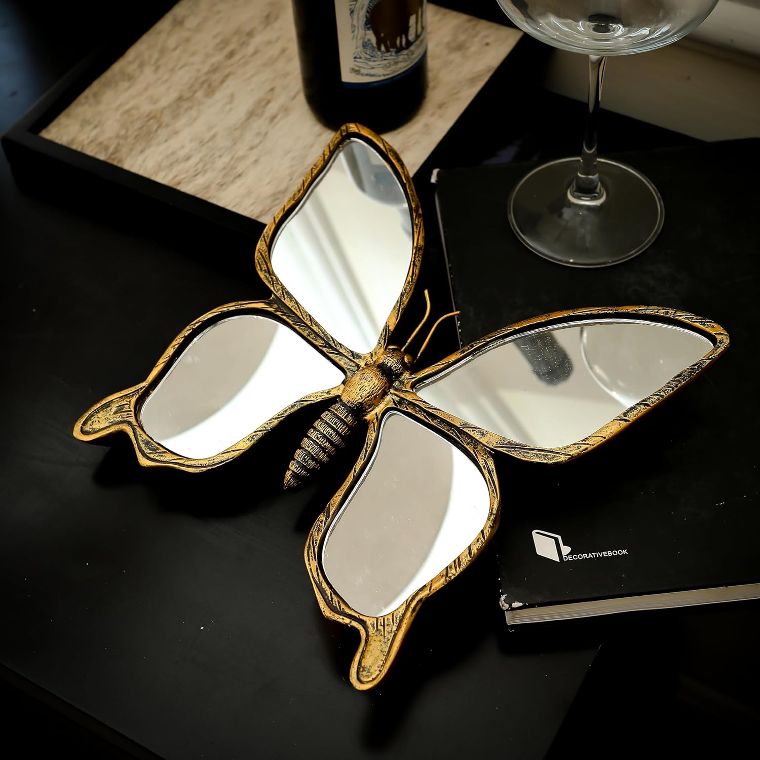 Antique Gold Insect Wall Mirror