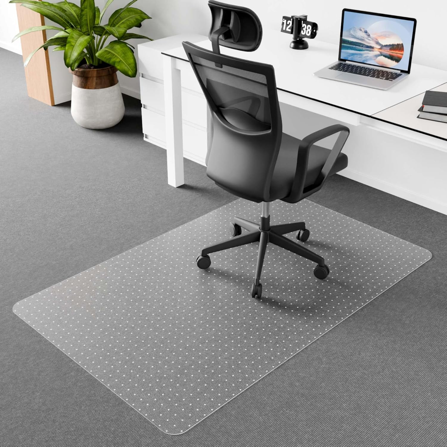 Clear Office Chair Mat | PVC Low Pile Carpet Protector