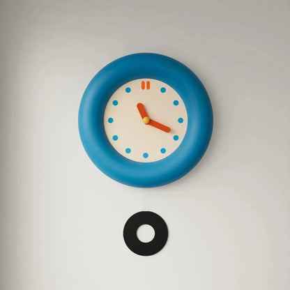 Color Accent Round Wall Clock