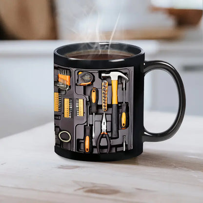 Auto Mechanic Coffee Cup | Black Toolbox Graphic Print
