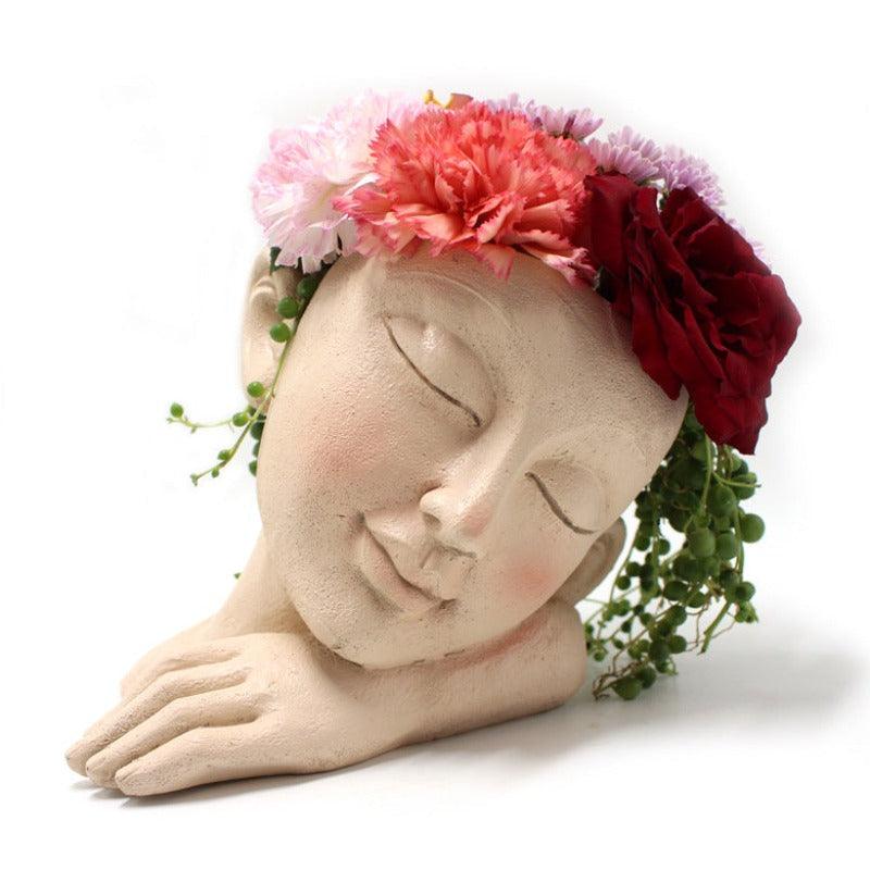 Greek Bust Head Planter Pot