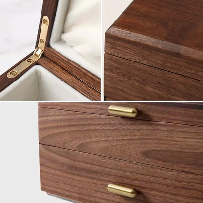 Walnut Jewelry Box with Necklace Organizer