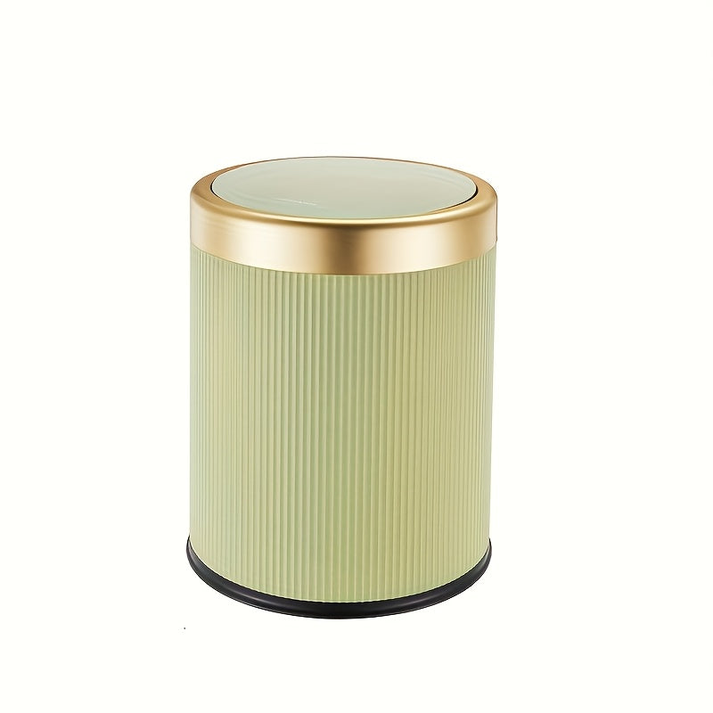Oval Press Top Trash Can with Dual Inner Bucket