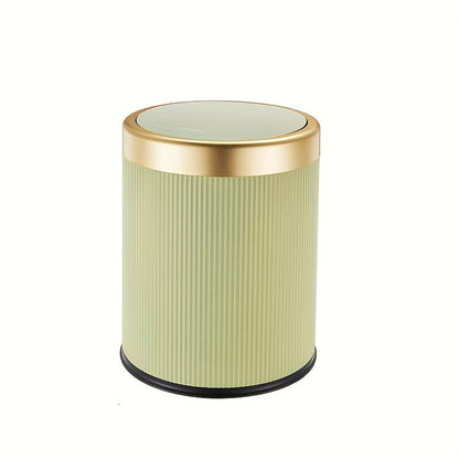 Oval Press Top Trash Can with Dual Inner Bucket