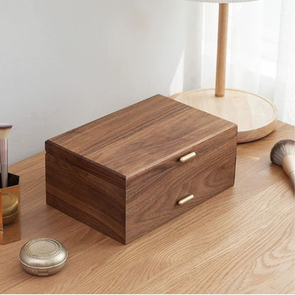 Walnut Jewelry Box with Necklace Organizer