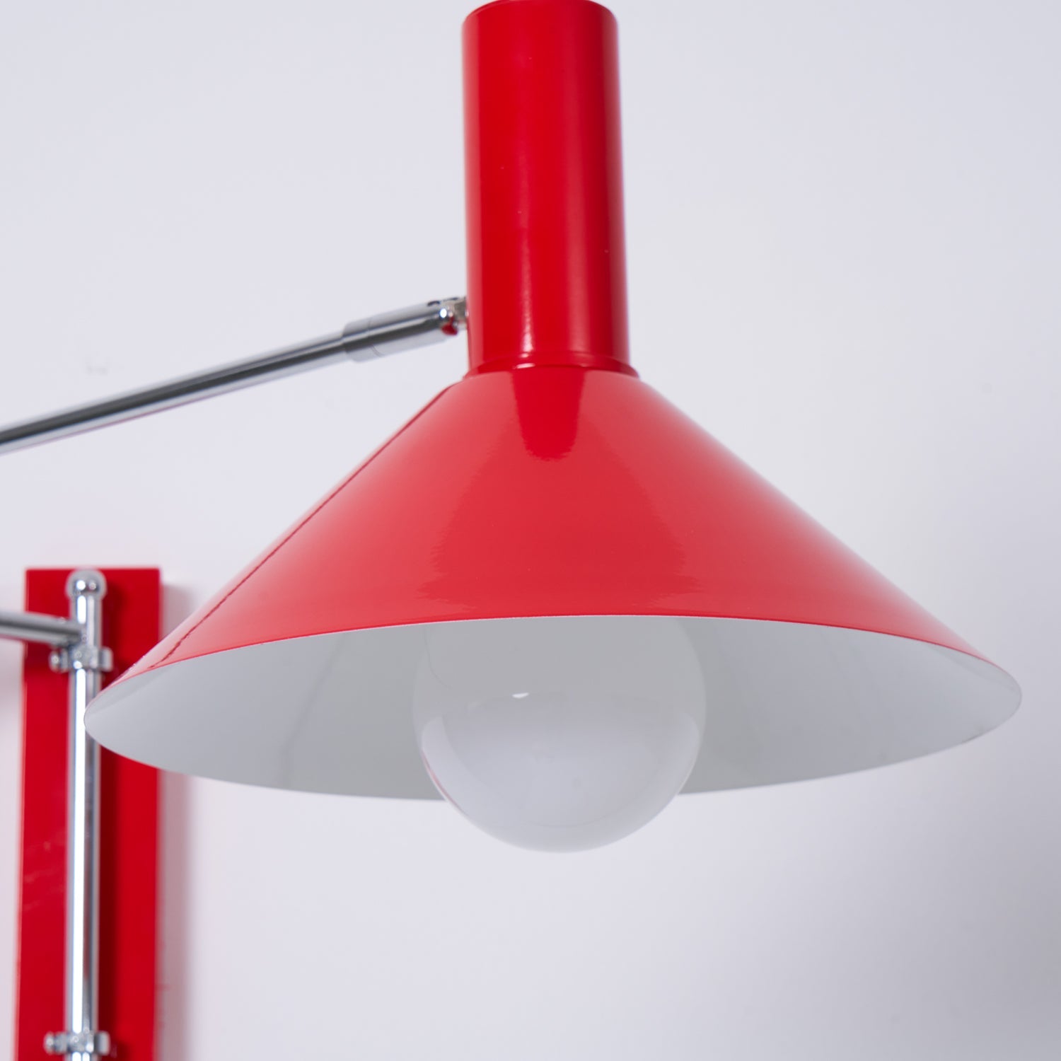 Retro Wall Light | Angled Cone Shade Plug In Swing Arm Sconce