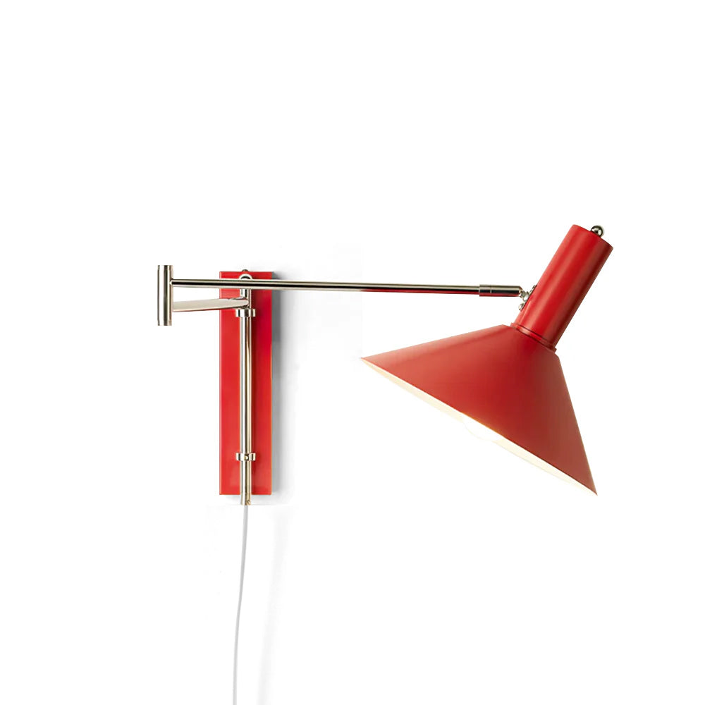 Retro Wall Light | Angled Cone Shade Plug In Swing Arm Sconce