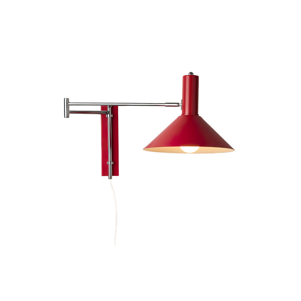 Retro Wall Light | Angled Cone Shade Plug In Swing Arm Sconce