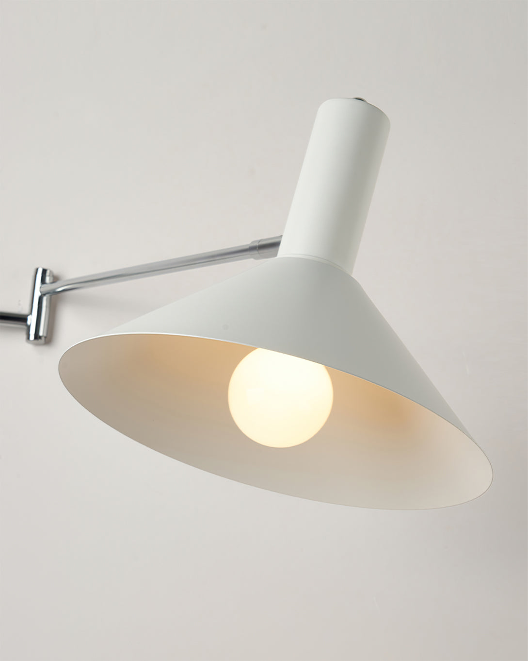 Retro Wall Light | Angled Cone Shade Plug In Swing Arm Sconce